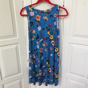 LOFT Petites Blue Floral Dress
